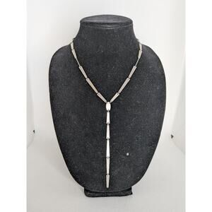 Kendra Scott Gail Brushed Silver Long Y Drop Necklace 20” Adjustable